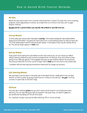 Different Birth Control Methods Chart