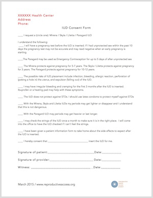 IUD consent form