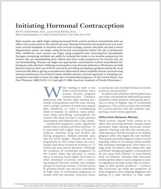 initiating hormonal contraception