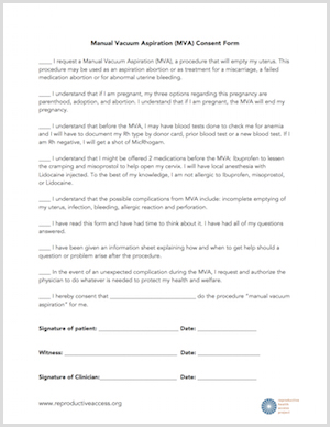 manual vacuum aspiration consent form