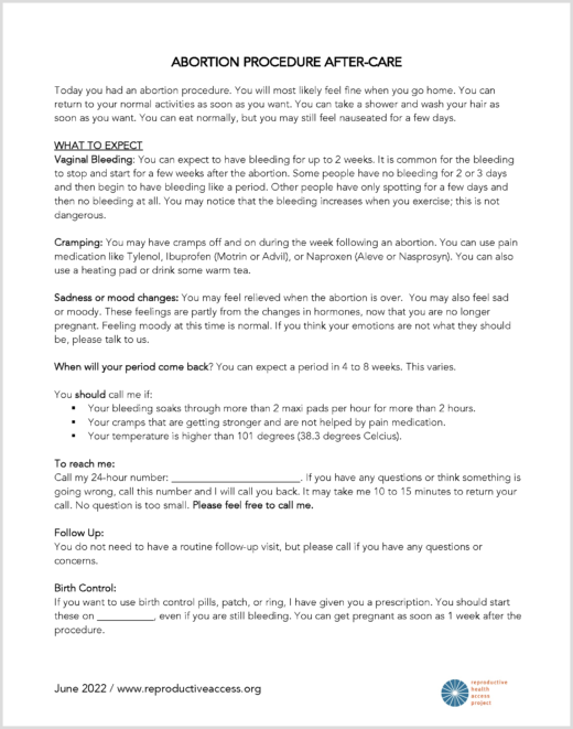 Reproductive Health Access Project Manual Vacuum Aspiration for