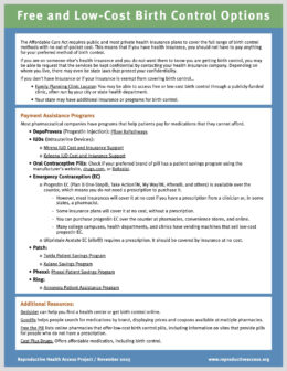 Reproductive Health Access Project | Low Cost Birth Control Options ...