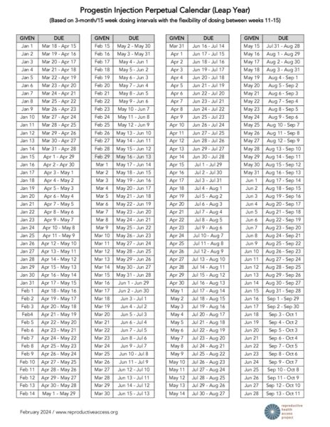 Depo Calendar 2025
