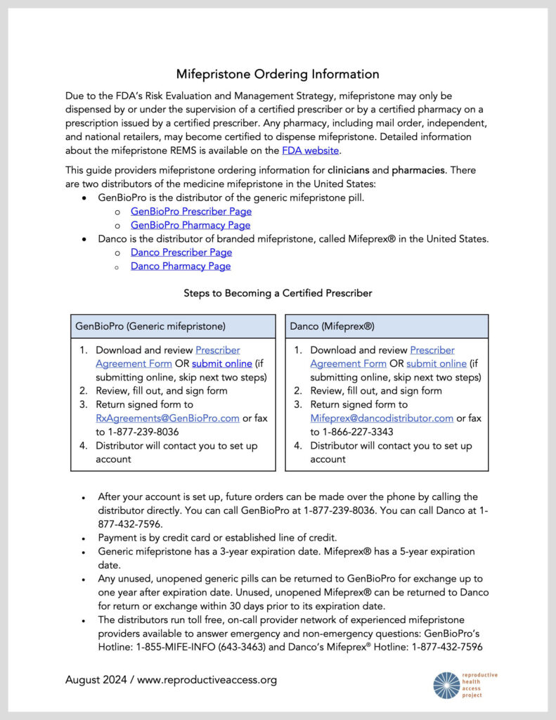Reproductive Health Access Project | How to Order Mifepristone: A Guide ...